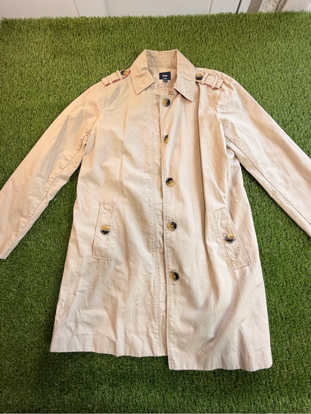 GAP Beige Trench Coat with Button Front